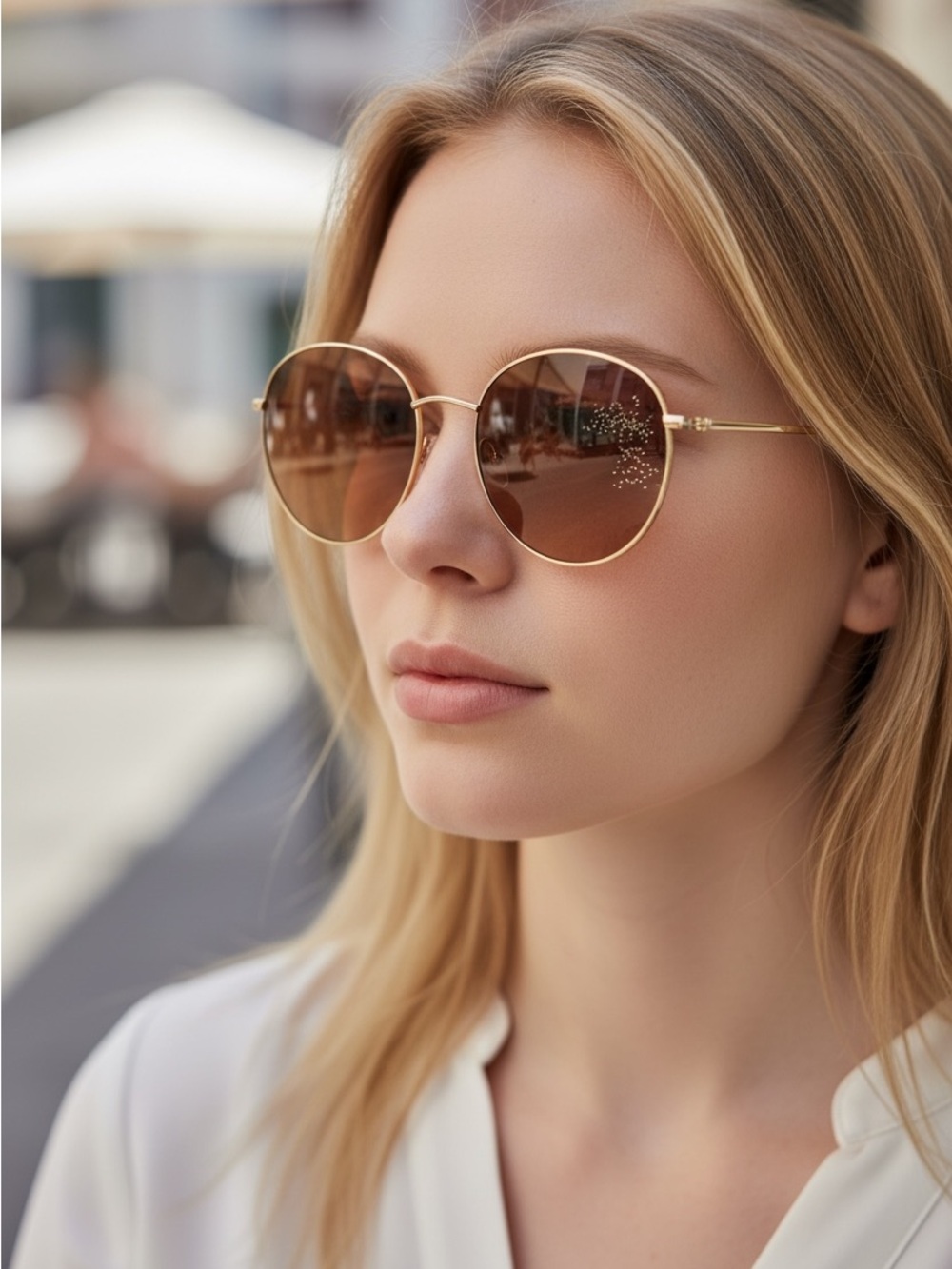 Oliver Peoples Biondell
Sunglasses Gold Frame Brown
Gradient Lenses